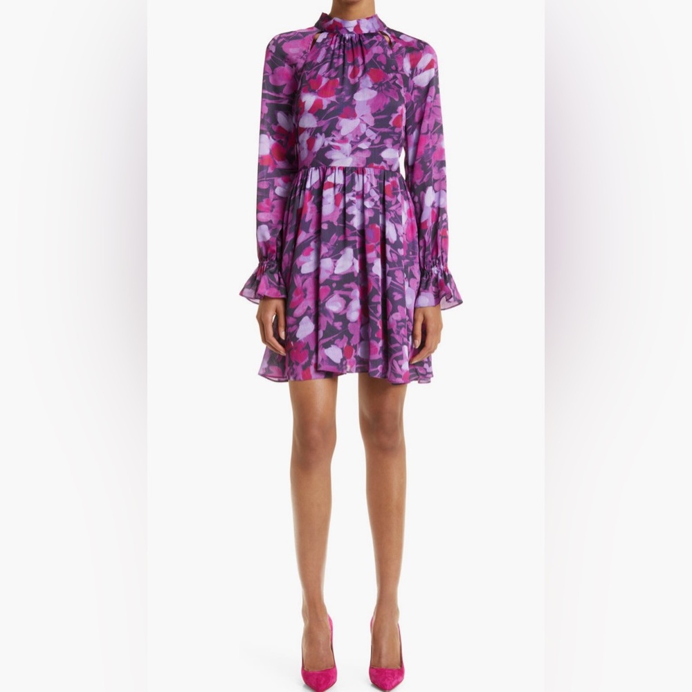 NWT - Ted Baker Sammieh Floral Print Long Sleeve Fit & Flare dress